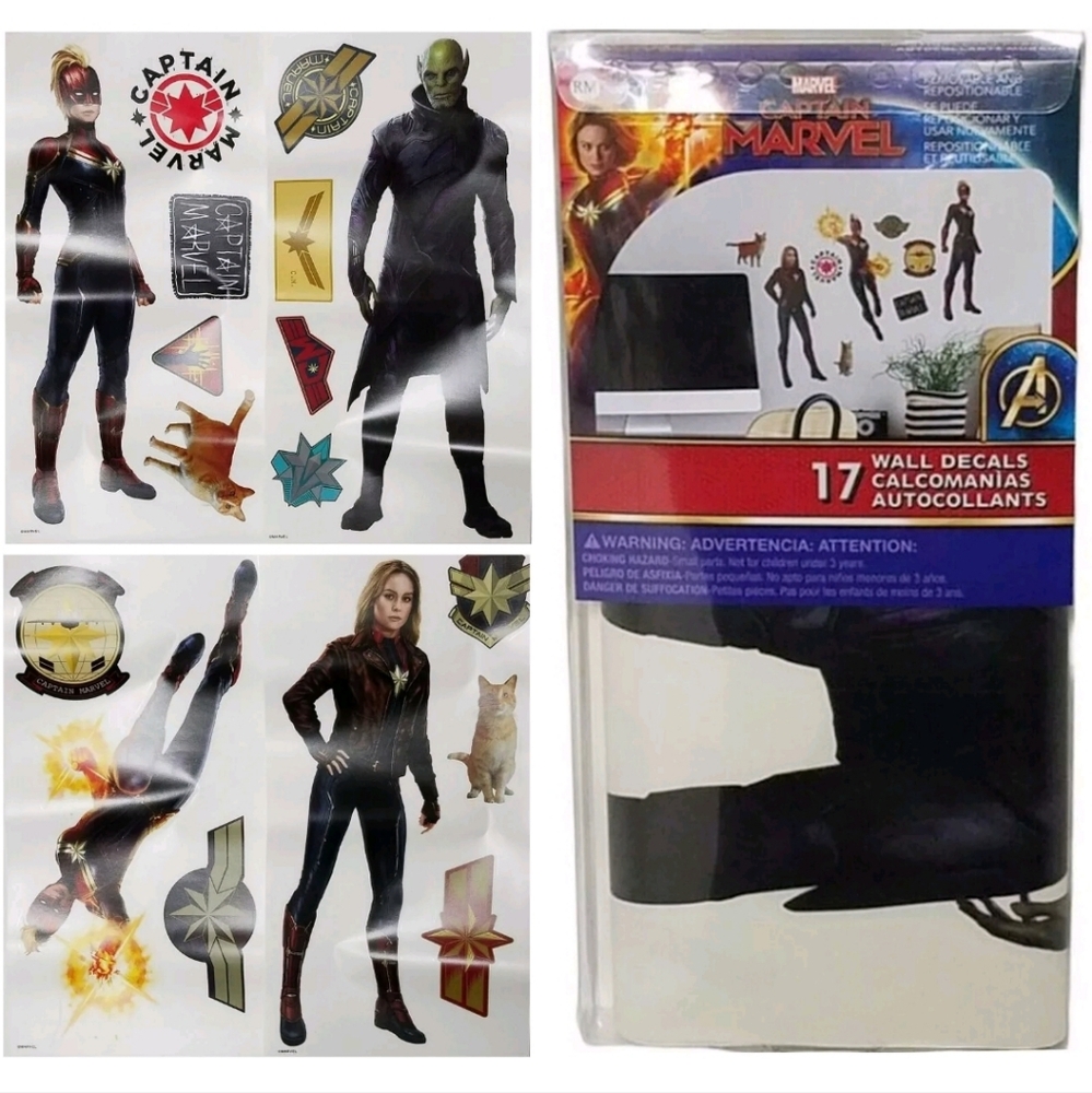 Marvel Captain Marvel 17 Piece Peel & Stick Wall Decals